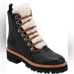 Marc Fisher Izzie Genuine Shearling Lace Up Boot